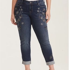 Torrid Boyfriend Beaded Floral Jeans 26R